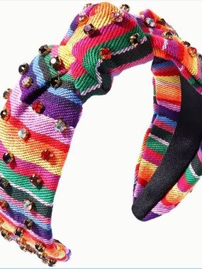 Bejeweled Multicolor Knotted Headband